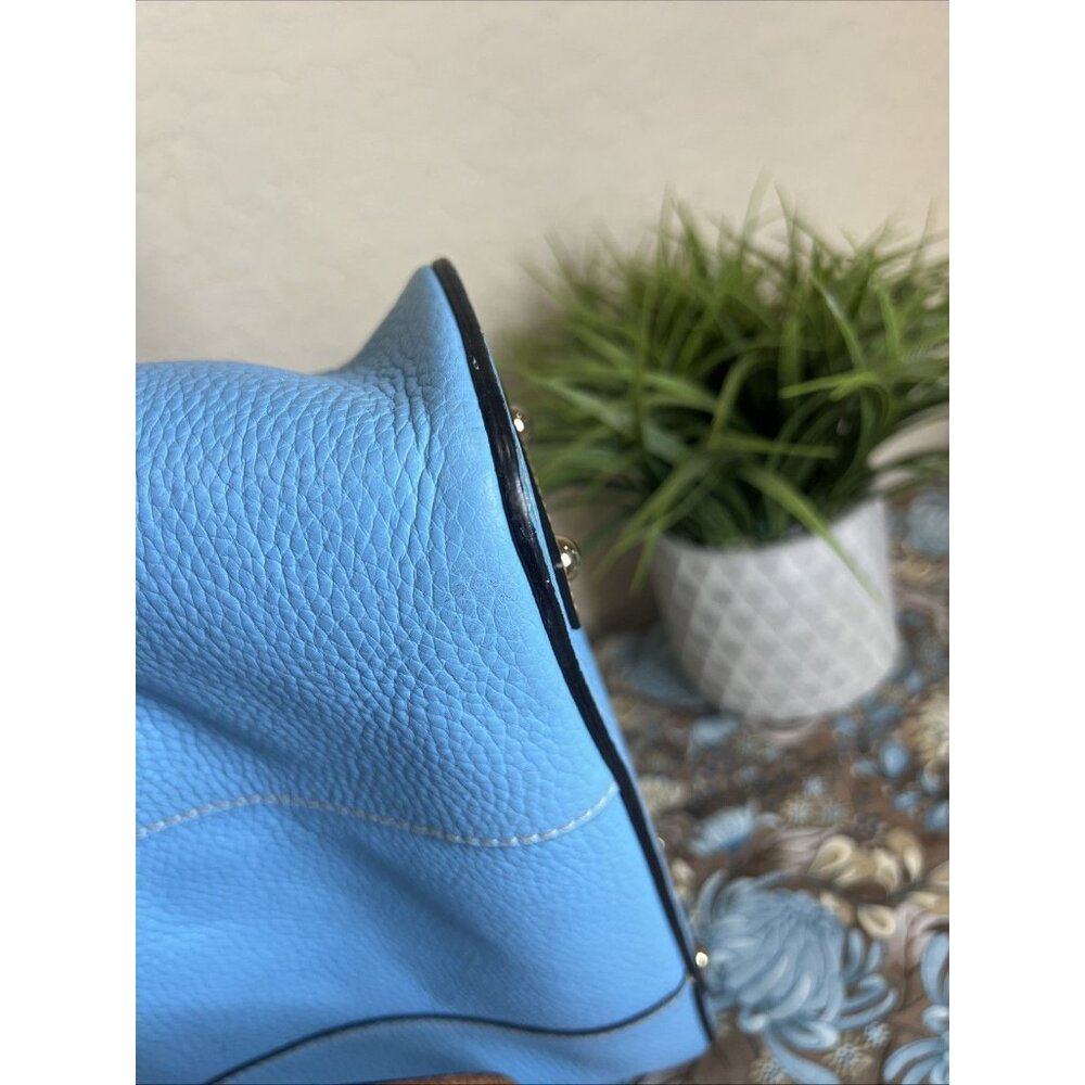 Dooney and Bourke Pebble Grain Small Lexington Tote Leather Sky Blue Purse - Picture 5 of 14